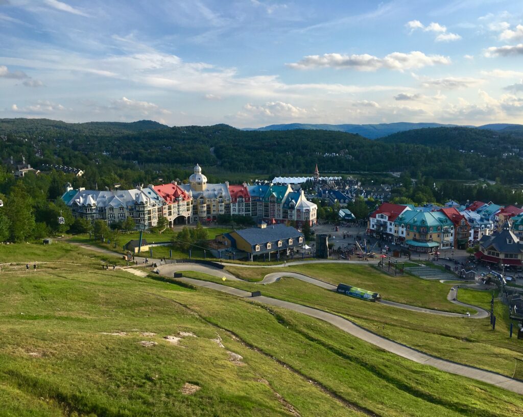 View of village and road