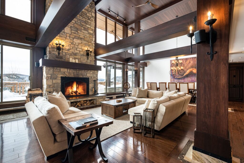 Mont Tremblant chalet living area