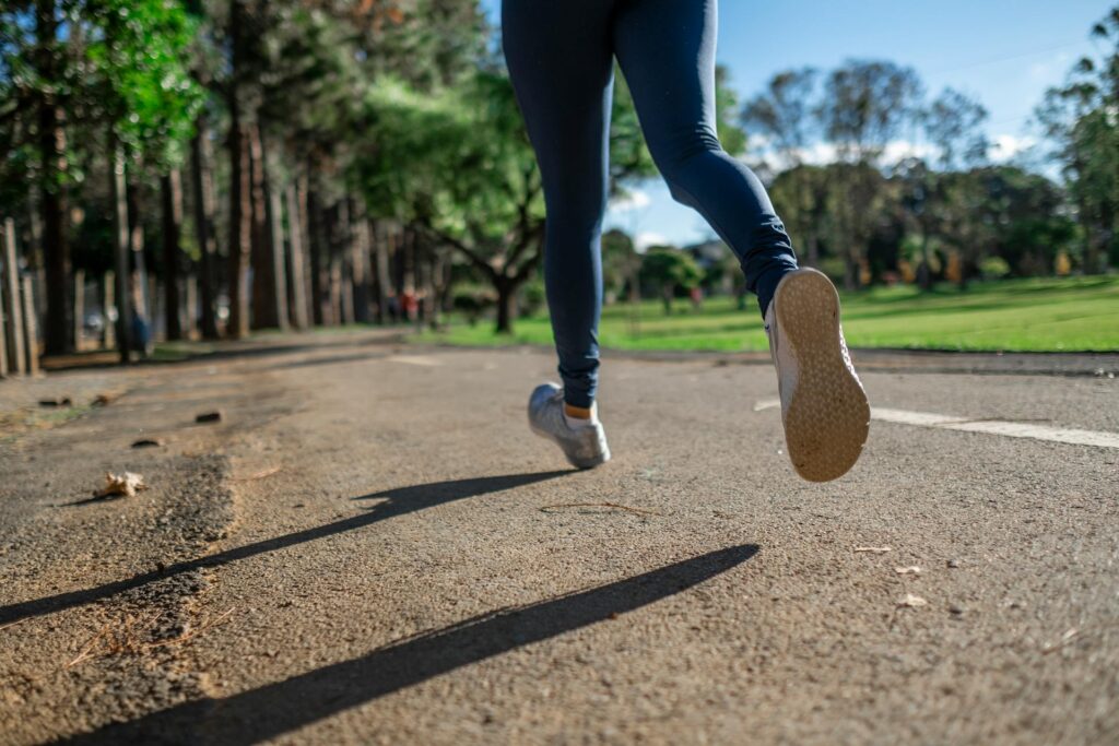 A person running a trail