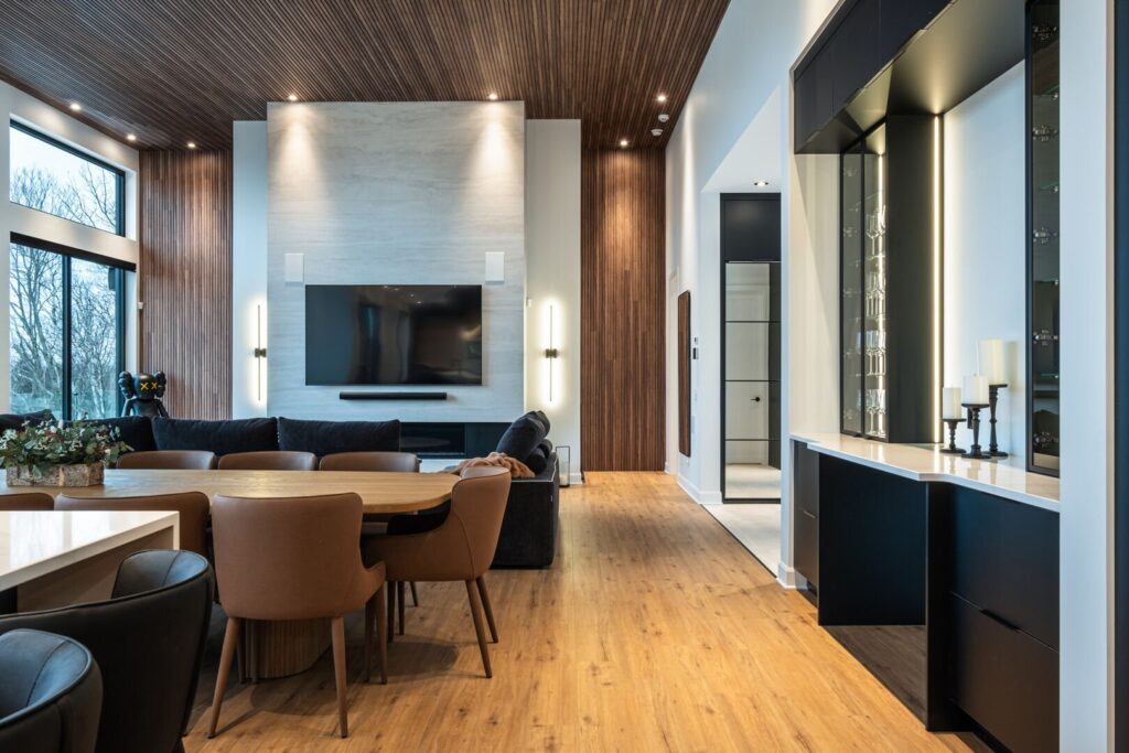 LIving space in one of our Mont-Tremblant chalets