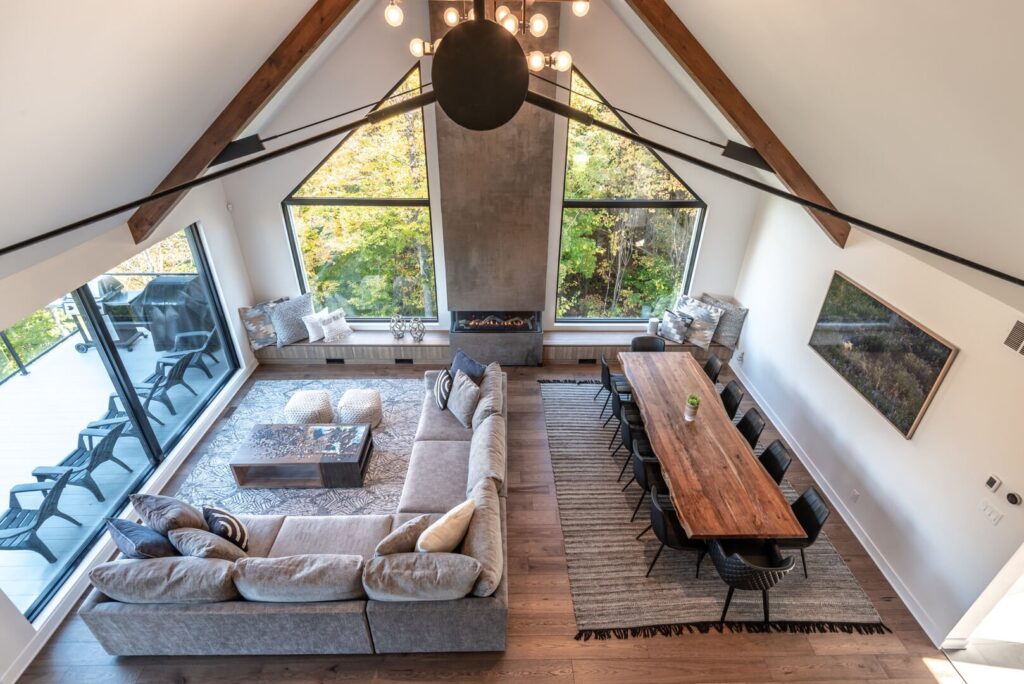 Living area in one of our Mon-Tremblant chalets